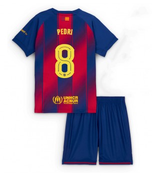Billiga Barcelona Pedri Gonzalez #8 Hemmatröja Barn 2025-26 Kortärmad (+ Korta byxor)